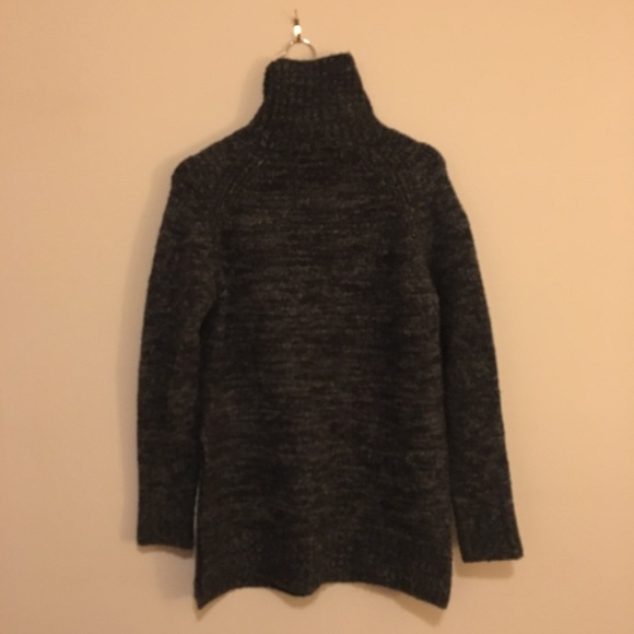 Zara Mock Neck Tunic Sweater Heather Grey SZ Small - Picture 2 of 4